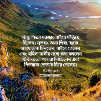 Picture 05 - যোহন 18:16 BENIRV - কিন্তু পিতর দরজার - Bible Verse Picture
