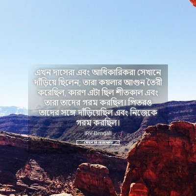 Picture 05 - যোহন 18:18 BENIRV - এখন দাসেরা এবং - Bible Verse Picture