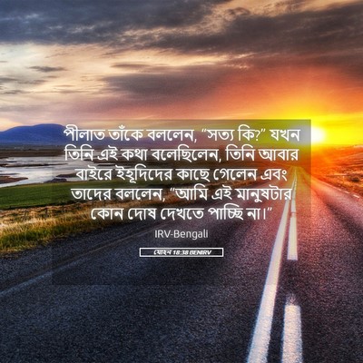Picture 05 - যোহন 18:38 BENIRV - পীলাত তাঁকে বললেন, - Bible Verse Picture