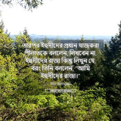 Picture 05 - যোহন 19:21 BENIRV - তারপর ইহুদীদের - Bible Verse Picture