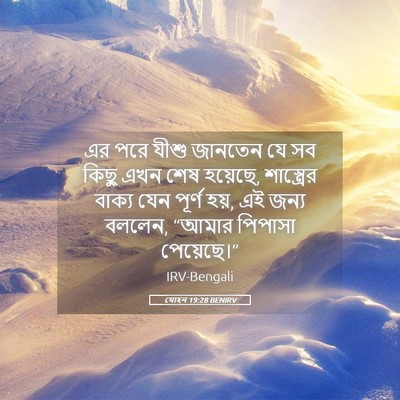 Picture 05 - যোহন 19:28 BENIRV - এর পরে যীশু জানতেন - Bible Verse Picture