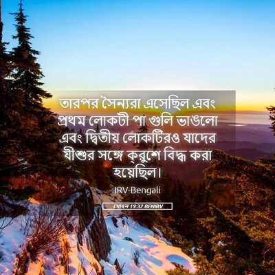Picture 05 - যোহন 19:32 BENIRV - তারপর সৈন্যরা - Bible Verse Picture