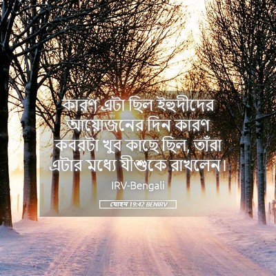Picture 05 - যোহন 19:42 BENIRV - কারণ এটা ছিল - Bible Verse Picture