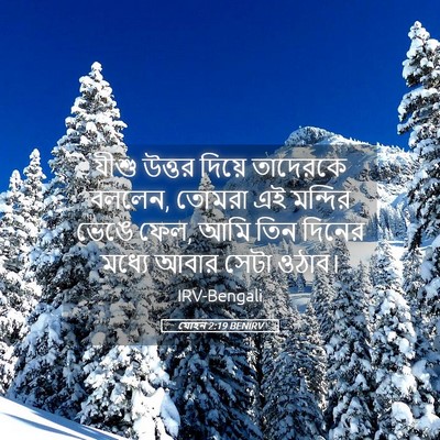 Picture 05 - যোহন 2:19 BENIRV - যীশু উত্তর দিয়ে - Bible Verse Picture