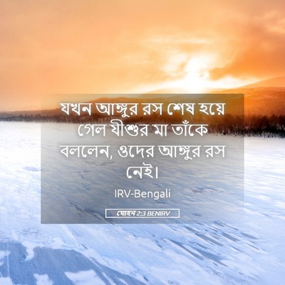 Picture 05 - যোহন 2:3 BENIRV - যখন আঙ্গুর রস শেষ - Bible Verse Picture