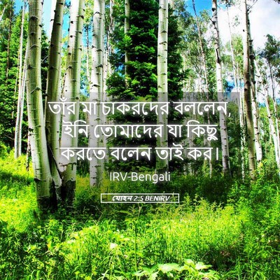 Picture 05 - যোহন 2:5 BENIRV - তাঁর মা চাকরদের - Bible Verse Picture