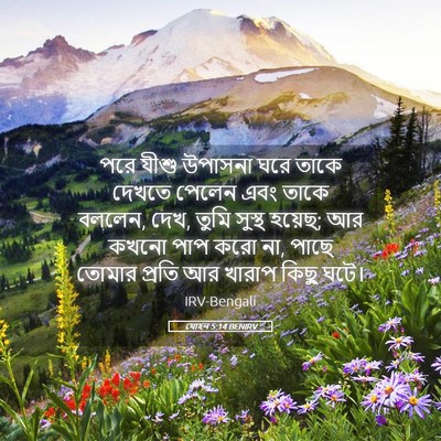 Picture 05 - যোহন 5:14 BENIRV - পরে যীশু উপাসনা - Bible Verse Picture