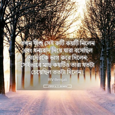 Picture 05 - যোহন 6:11 BENIRV - তখন যীশু সেই রুটি - Bible Verse Picture