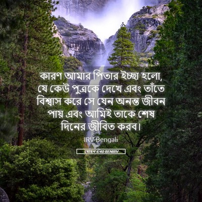 Picture 05 - যোহন 6:40 BENIRV - কারণ আমার পিতার - Bible Verse Picture