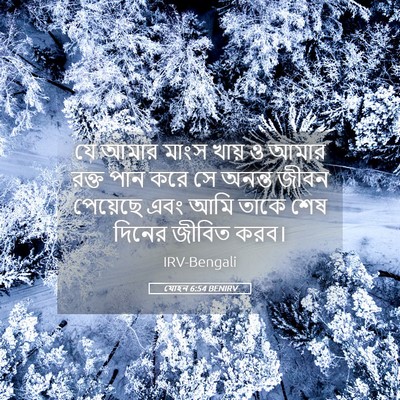 Picture 05 - যোহন 6:54 BENIRV - যে আমার মাংস খায় ও - Bible Verse Picture