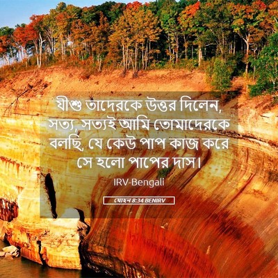 Picture 05 - যোহন 8:34 BENIRV - যীশু তাদেরকে - Bible Verse Picture