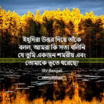 Picture 05 - যোহন 8:48 BENIRV - ইহূদিরা উত্তর - Bible Verse Picture
