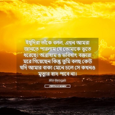 Picture 05 - যোহন 8:52 BENIRV - ইহূদিরা তাঁকে বলল, - Bible Verse Picture