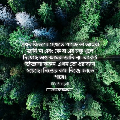 Picture 05 - যোহন 9:21 BENIRV - এখন কিভাবে দেখতে - Bible Verse Picture