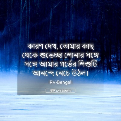 Picture 05 - লূক 1:44 BENIRV - কারণ দেখ, তোমার কাছ - Bible Verse Picture