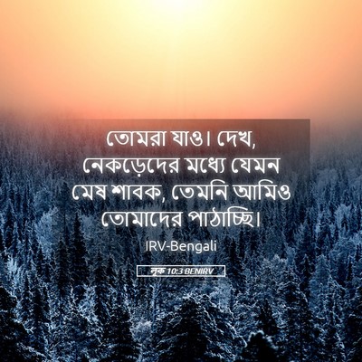 Picture 05 - লূক 10:3 BENIRV - তোমরা যাও। দেখ, - Bible Verse Picture