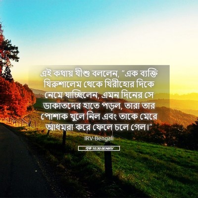 Picture 05 - লূক 10:30 BENIRV - এই কথায় যীশু - Bible Verse Picture