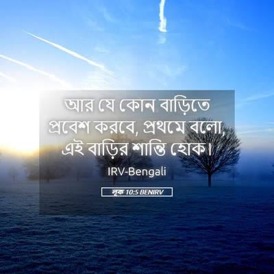 Picture 05 - লূক 10:5 BENIRV - আর যে কোন বাড়িতে - Bible Verse Picture