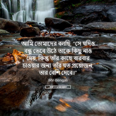 Picture 05 - লূক 11:8 BENIRV - আমি তোমাদের বলছি, - Bible Verse Picture