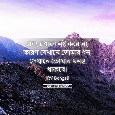 Picture 05 - লূক 12:34 BENIRV - এবং পোকা নষ্ট করে - Bible Verse Picture