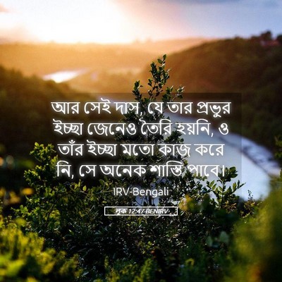 Picture 05 - লূক 12:47 BENIRV - আর সেই দাস, যে তার - Bible Verse Picture