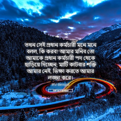Picture 05 - লূক 16:3 BENIRV - তখন সেই প্রধান - Bible Verse Picture