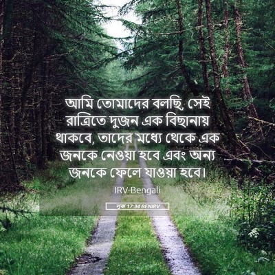 Picture 05 - লূক 17:34 BENIRV - আমি তোমাদের বলছি, - Bible Verse Picture