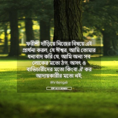 Picture 05 - লূক 18:11 BENIRV - ফরীশী দাঁড়িয়ে - Bible Verse Picture