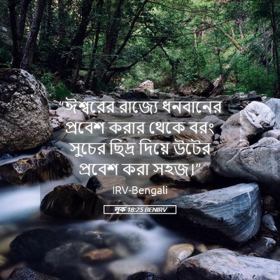Picture 05 - লূক 18:25 BENIRV - “ঈশ্বরের রাজ্যে - Bible Verse Picture