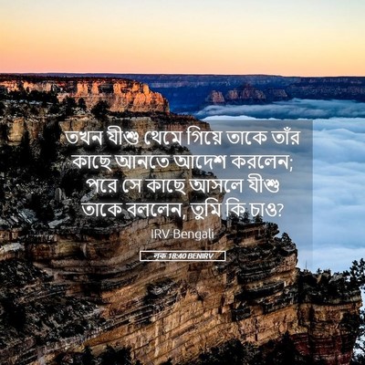 Picture 05 - লূক 18:40 BENIRV - তখন যীশু থেমে - Bible Verse Picture