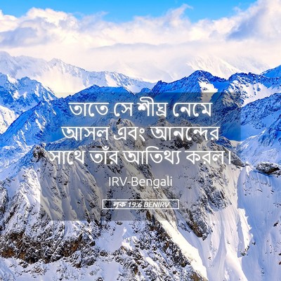Picture 05 - লূক 19:6 BENIRV - তাতে সে শীঘ্র নেমে - Bible Verse Picture