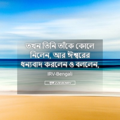 Picture 05 - লূক 2:28 BENIRV - তখন তিনি তাঁকে - Bible Verse Picture