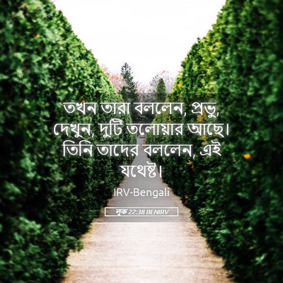 Picture 05 - লূক 22:38 BENIRV - তখন তারা বললেন, - Bible Verse Picture