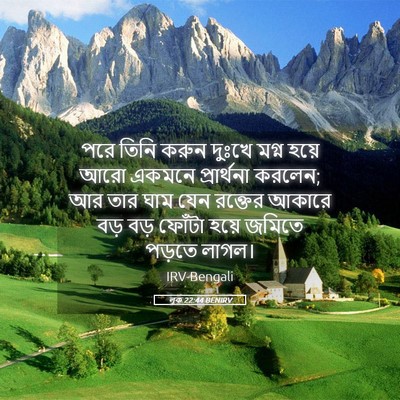 Picture 05 - লূক 22:44 BENIRV - পরে তিনি করুন - Bible Verse Picture