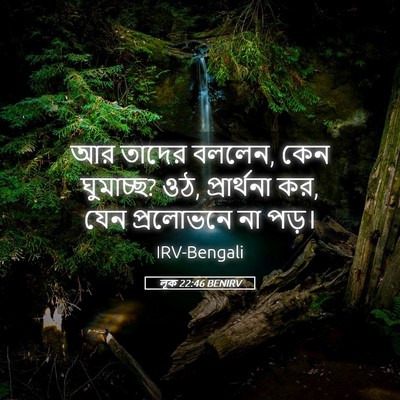 Picture 05 - লূক 22:46 BENIRV - আর তাদের বললেন, কেন - Bible Verse Picture