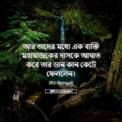 Picture 05 - লূক 22:50 BENIRV - আর তাদের মধ্যে এক - Bible Verse Picture