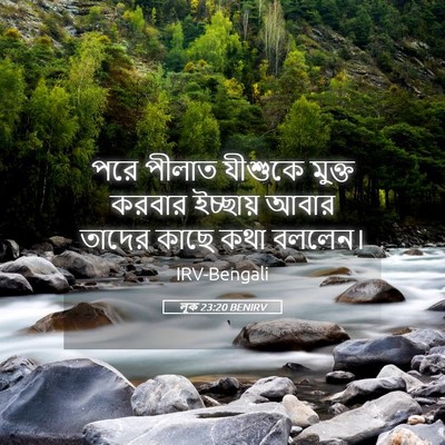 Picture 05 - লূক 23:20 BENIRV - পরে পীলাত যীশুকে - Bible Verse Picture