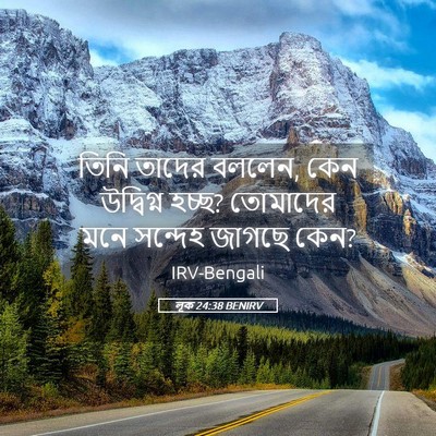 Picture 05 - লূক 24:38 BENIRV - তিনি তাদের বললেন, - Bible Verse Picture