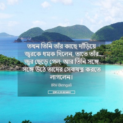 Picture 05 - লূক 4:39 BENIRV - তখন তিনি তাঁর কাছে - Bible Verse Picture