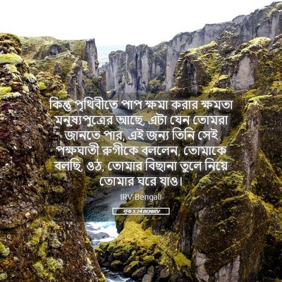 Picture 05 - লূক 5:24 BENIRV - কিন্তু পৃথিবীতে - Bible Verse Picture