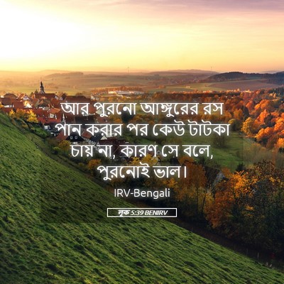 Picture 05 - লূক 5:39 BENIRV - আর পুরনো আঙ্গুরের - Bible Verse Picture