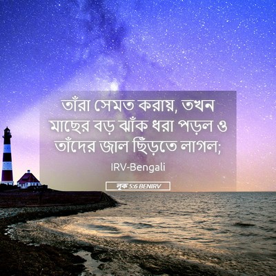 Picture 05 - লূক 5:6 BENIRV - তাঁরা সেমত করায়, - Bible Verse Picture