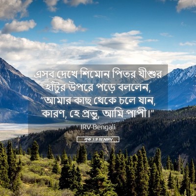 Picture 05 - লূক 5:8 BENIRV - এসব দেখে শিমোন - Bible Verse Picture