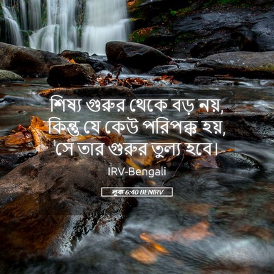 Picture 05 - লূক 6:40 BENIRV - শিষ্য গুরুর থেকে - Bible Verse Picture