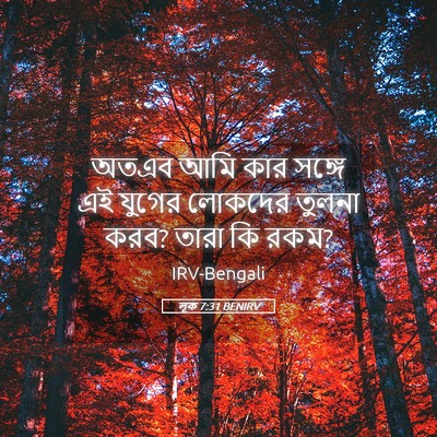 Picture 05 - লূক 7:31 BENIRV - অতএব আমি কার সঙ্গে - Bible Verse Picture
