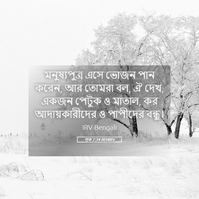 Picture 05 - লূক 7:34 BENIRV - মনুষ্যপুত্র এসে - Bible Verse Picture