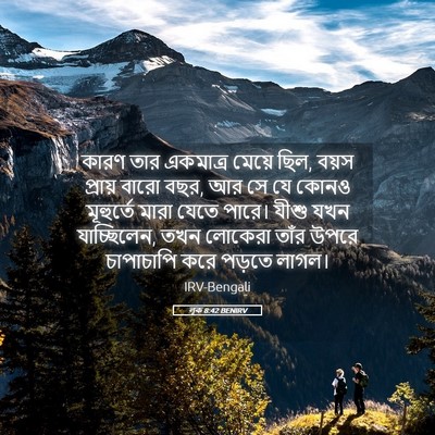 Picture 05 - লূক 8:42 BENIRV - কারণ তার একমাত্র - Bible Verse Picture