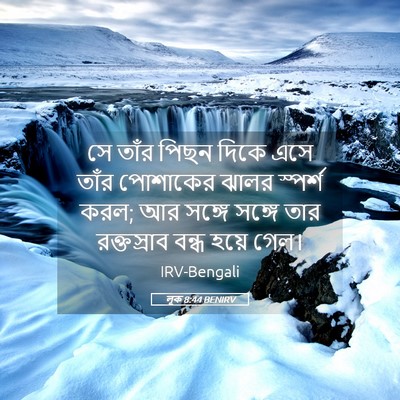 Picture 05 - লূক 8:44 BENIRV - সে তাঁর পিছন দিকে - Bible Verse Picture