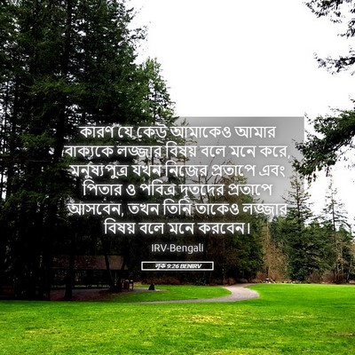 Picture 05 - লূক 9:26 BENIRV - কারণ যে কেউ আমাকেও - Bible Verse Picture