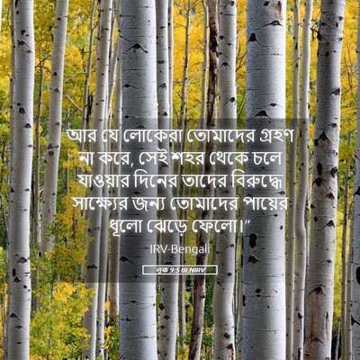 Picture 05 - লূক 9:5 BENIRV - আর যে লোকেরা - Bible Verse Picture